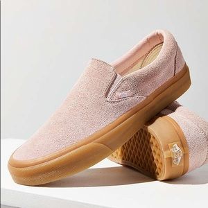 Pink Suede Vans Slip Ons